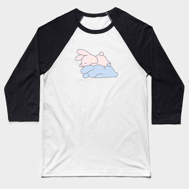 Sleepy bunnies rabbits Baseball T-Shirt by LoppiTokki